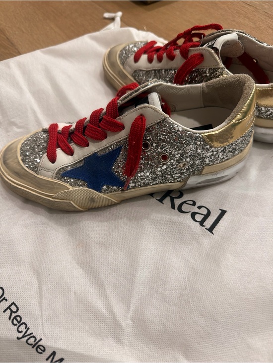 Golden Goose Shoes - Golden Goose Superstar Silver Glitter Sneakers